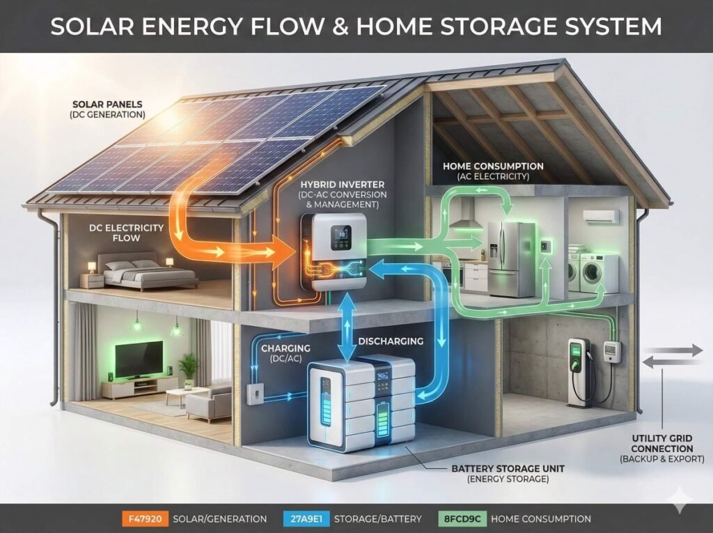 Solar Batteries storage system for hybrid solar systems